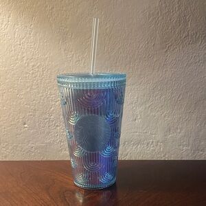 Starbucks 2022 Holographic Mermaid Green Tumbler with Straw